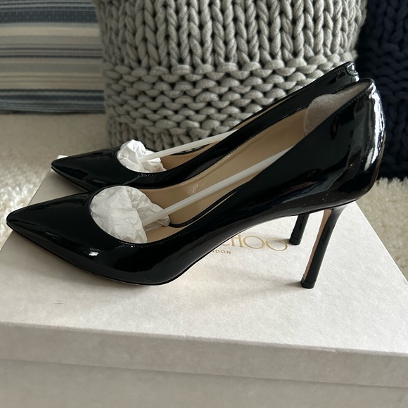Jimmy Choo Romy Black Patent Leather Women's Pumps - Picture 1 of 8